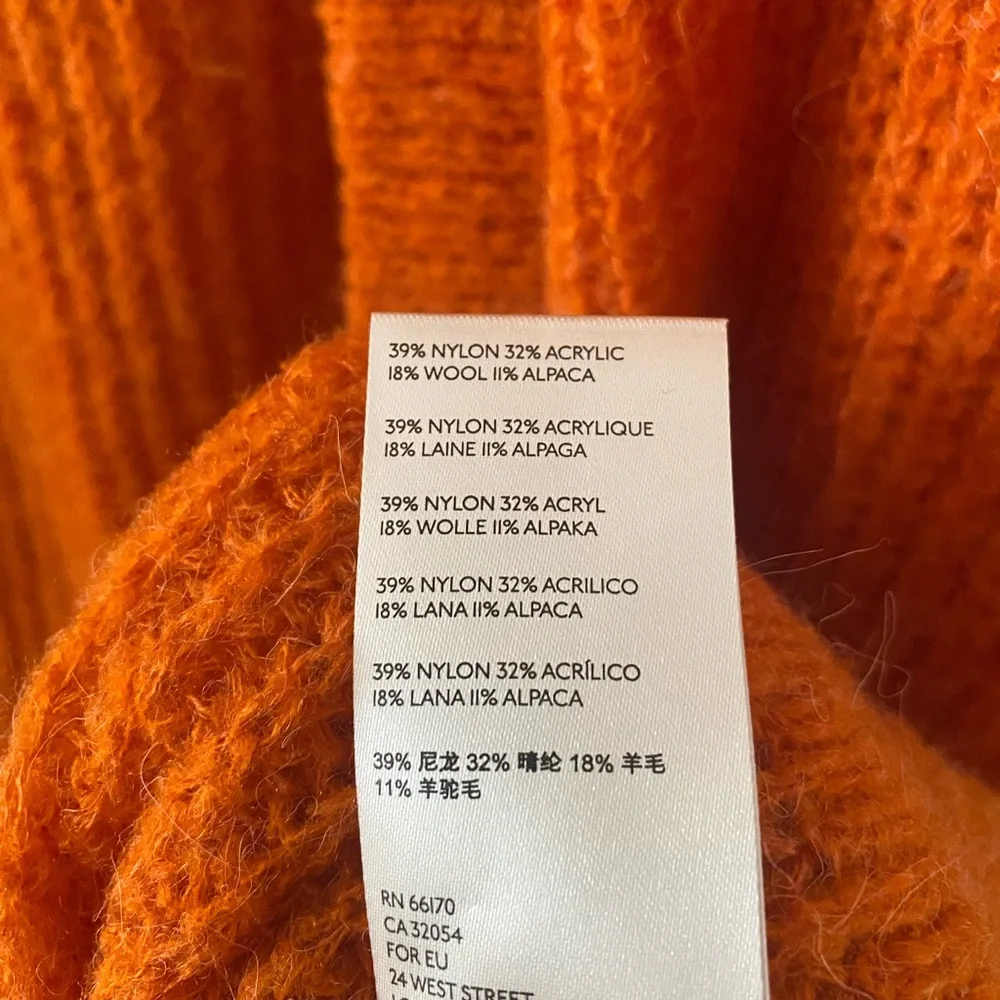 NWOT Free People orange long Longline silhouette cardigan sweater size S